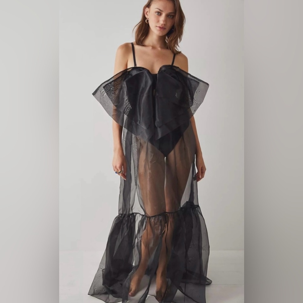 NWOT FREE PEOPLE someone say bows maxi bodysuit size XS